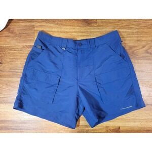 Columbia PFG Shorts Omni Shade Men SZ 36 Blue Cargo Outdoor Hiking Fishing Gear